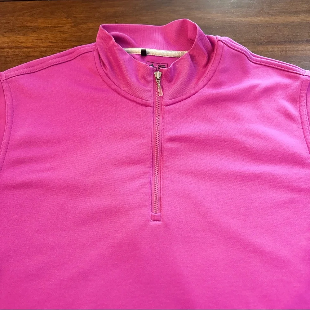 Adidas Men’s Golf Climalite 1/4 Zip Long Sleeve Pullover Athletic Pink Sz Medium